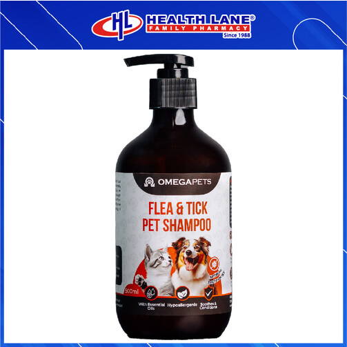 OMEGA PETS FLEA & TICK SHAMPOO 500ML